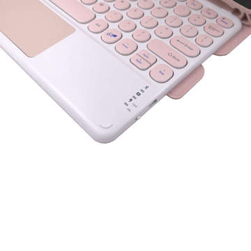 Magnetic Alogy Bluetooth-Tastatur-Federmäppchen für Apple iPad 10.2 2019/2020/2021 7/8 / 9Gen Pink