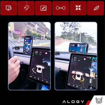 Magnetische Autotelefonhalterung Alogy Magnetische Smartphone-Seitenhalterung Schwarz