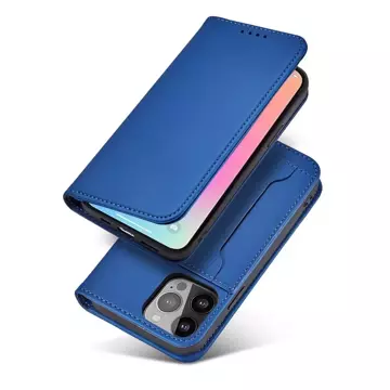 Magnetkartenetui für iPhone 13 Cover Kartenetui Kartenständer blau