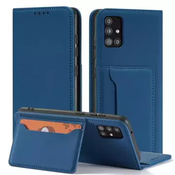 Magnetkartenhülle Hülle für Samsung Galaxy A53 5G Tasche Geldbörse Kartenhalter Blau