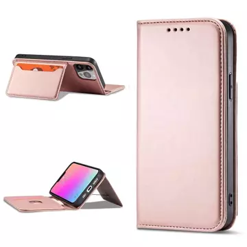 Magnetkartenhülle für iPhone 13 Pro Max Tasche Kartenetui Kartenhalter Rosa