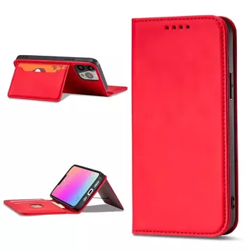 Magnetkartenhülle für iPhone 13 Pro Tasche Kartenetui Kartenhalter Rot