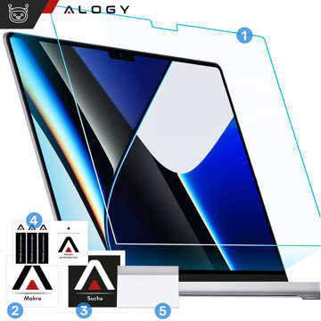 Matte Displayschutzfolie für MacBook Pro 16 2023 2021 Alogy Displayschutzfolie mit Anti-Blau-Filter