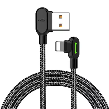 Mcdodo CA-4674 LED abgewinkeltes USB-auf-Lightning-Kabel, 0,5 m (schwarz)