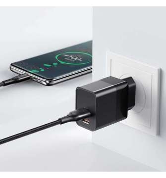 Mcdodo CH-1952 USB USB-C Wandladegerät, 20W USB-C auf Lightning Kabel (schwarz)