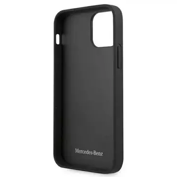 Mercedes MEHCP12SCDOBK Schutzhülle für Apple iPhone 12 Mini 5.4" schwarz/schwarz Hardcase Leder perforierter Bereich