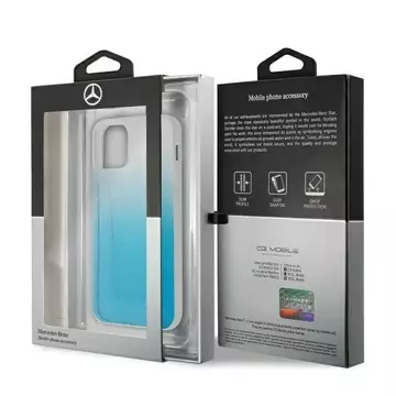 Mercedes MEHCP12SCGLBL Schutzhülle für Apple iPhone 12 Mini 5.4" blau/blau Hardcase Transparent Line