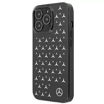 Mercedes MEHCP13LESPBK Schutzhülle für Apple iPhone 13 Pro / 13 6.1" schwarz/schwarz Hardcase Silver Stars Pattern