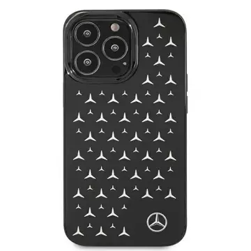 Mercedes MEHCP13LESPBK Schutzhülle für Apple iPhone 13 Pro / 13 6.1" schwarz/schwarz Hardcase Silver Stars Pattern