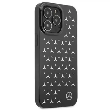 Mercedes MEHCP13LESPBK Schutzhülle für Apple iPhone 13 Pro / 13 6.1" schwarz/schwarz Hardcase Silver Stars Pattern