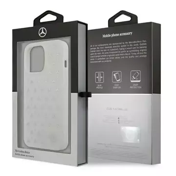 Mercedes MEHCP13LESPWH Schutzhülle für Apple iPhone 13 Pro / 13 6.1" Weiß/Weiß Hardcase Silbernes Sternenmuster