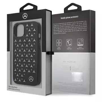 Mercedes MEHCP13SESPBK Schutzhülle für Apple iPhone 13 Mini 5.4" schwarz/schwarz Hardcase Silver Stars Pattern
