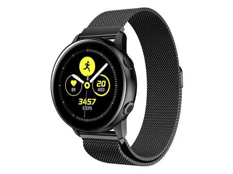 Milanese Armband Alogy Armband Edelstahl für 22mm Smartwatch Schwarz