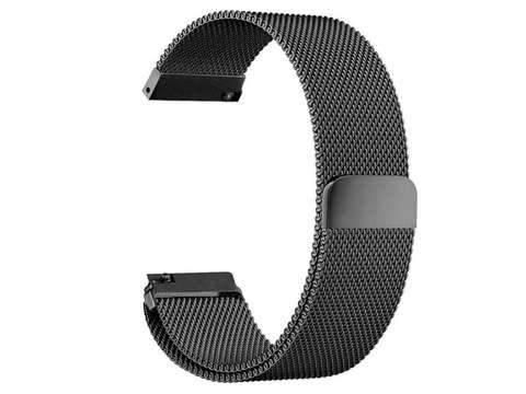 Milanese Armband Alogy Armband Edelstahl für 22mm Smartwatch Schwarz