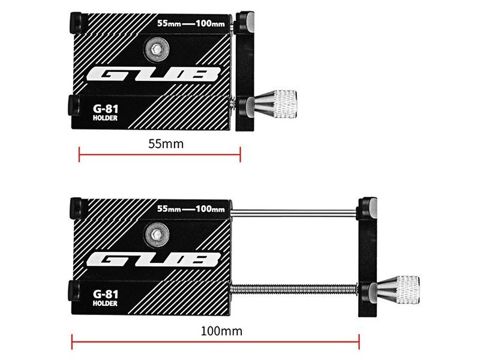 Motorrad Fahrradhalter GUB G-81 für ein Smartphone, schwarzes Aluminium