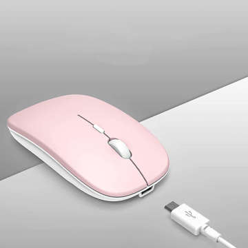 Mouse Alogy Bluetooth 5.0 Maus Kabellose Maus für 2.4GHZ Tablet Laptop Pink