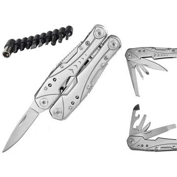 Multitool Multitool Set 23in1 Taschenmesser Zangen Schraubendreher mit Etui silber