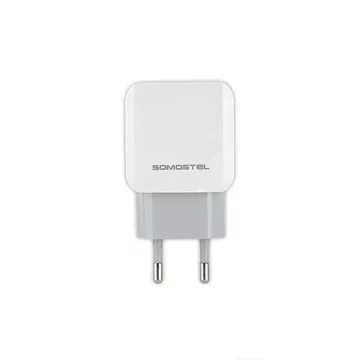 Netzladegerät 2x USB 2.1A SOMOSTEL 2100mA SMS-A13 Weiß