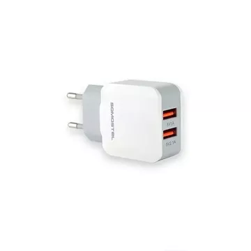 Netzladegerät 2x USB 2.1A SOMOSTEL 2100mA SMS-A13 Weiß