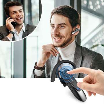 New Bee B45 Bluetooth 5.0 Wireless Headset für Anrufe für BT-Fahrer bis zu 15m schwarz