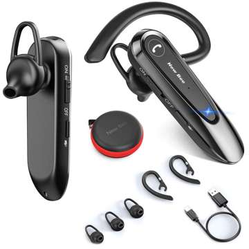 New Bee B45 Bluetooth 5.0 Wireless Headset für Anrufe für BT-Fahrer bis zu 15m schwarz