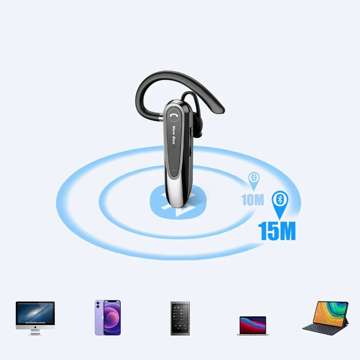 New Bee B45 Bluetooth 5.0 Wireless Headset für Anrufe für BT-Fahrer bis zu 15m schwarz