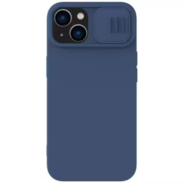 Nillkin CamShield Silky Silikonhülle für iPhone 15 Plus mit Kameraschutz – Dunkelblau