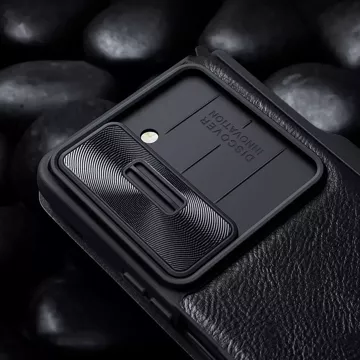 Nillkin Qin Leather Pro Ledertasche mit Kameraschutz für Samsung Galaxy Z Fold 5 – Schwarz