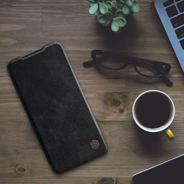 Nillkin Qin Wallet Case aus Leder für Samsung Galaxy S21 FE 2021 Schwarz