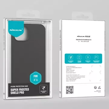Nillkin Super Frosted Shield Pro verstärkte Hülle für iPhone 15 Plus – Schwarz