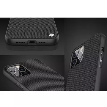 Nillkin Textured Case eine strapazierfähige, verstärkte Hülle mit Gelrahmen und Nylon auf der Rückseite iPhone 12 Pro Max schwarz