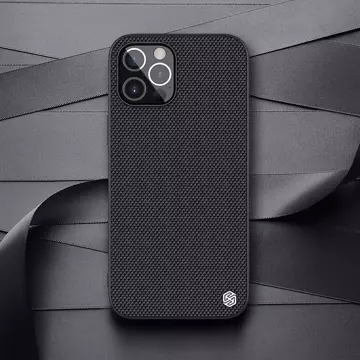 Nillkin Textured Case eine strapazierfähige, verstärkte Hülle mit Gelrahmen und Nylon auf der Rückseite iPhone 12 Pro Max schwarz