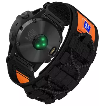 Nylonband für Garmin Fenix ​​​​5x / 6x / 7x / Pro / Descent / Tactix / Enduro (26 mm) Alogy Nylonband Schwarz