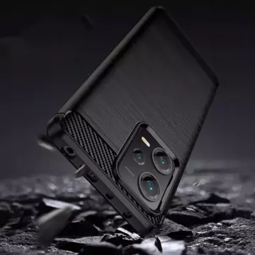 Ochronne TPU Carbon Hülle für Xiaomi Redmi Note 12 5G / Poco X5 5G Schwarz