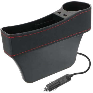 Organizer Auto-Getränkehalter, Telefon, 2x USB, zwischen den Sitzen, schwarz