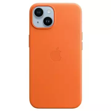 Original Apple Phone Case MPP83ZM/A für Apple iPhone 14 6.1" orange/orange Ledertasche MagSafe