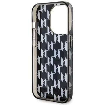 Original KARL LAGERFELD Hardcase KLHCP15LHNKMKLK Hülle für iPhone 15 PRO (Ikonik Monogram / schwarz)