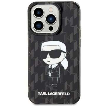 Original KARL LAGERFELD Hardcase KLHCP15LHNKMKLK Hülle für iPhone 15 PRO (Ikonik Monogram / schwarz)