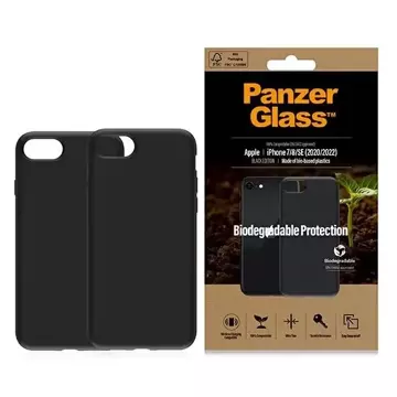 PanzerGlass biologisch abbaubare Hülle für iPhone SE 2022 / SE 2020 / 7 / 8 schwarz/schwarz 0346