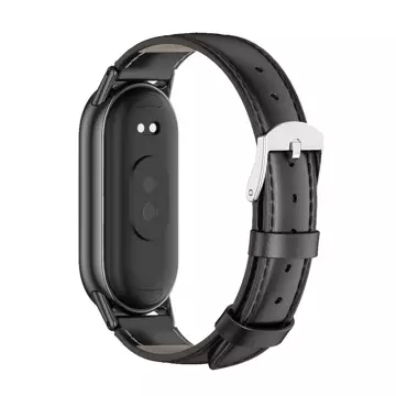 Pasek Leatherfit für Xiaomi Smart Band 8 / 8 NFC Schwarz