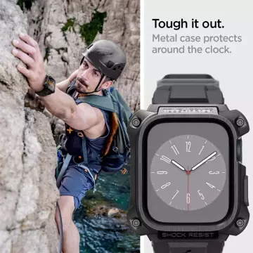 Pasek Spigen Tough Armor "Pro" für Apple Watch 7/8 (45 mm) Metall Schwarz