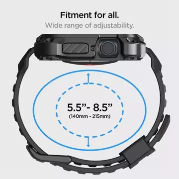 Pasek Spigen Tough Armor "Pro" für Apple Watch 7/8 (45 mm) Metall Schwarz