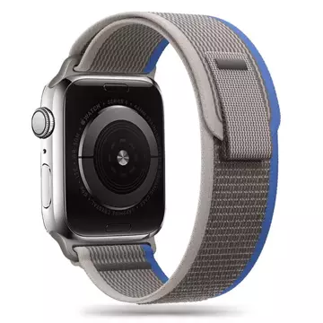 Passend für Smartwatcha Nylonband für Apple Watch 4 / 5 / 6 / 7 / 8 / SE (38 / 40 / 41 MM) GRAU/BLAU