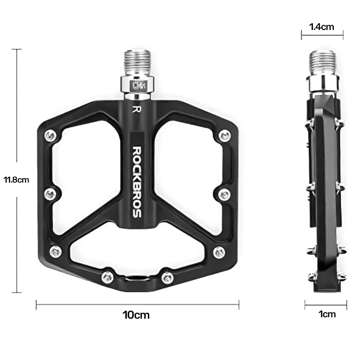 Plattform-Fahrradpedale RockBros K203-BK Metall MTB 2er-Set Schwarz