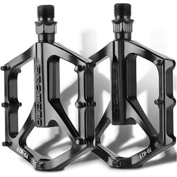 Plattform-Fahrradpedale für MTB-Fahrräder, Aluminium 9/16" Schwarzes Aluminium-Set [2 Stk.]