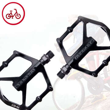 Plattform-Fahrradpedale für MTB-Fahrräder, Aluminium 9/16" Schwarzes Aluminium-Set [2 Stk.]