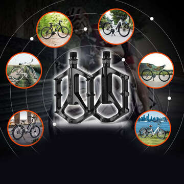 Plattform-Fahrradpedale für MTB-Fahrräder, Aluminium 9/16" Schwarzes Aluminium-Set [2 Stk.]