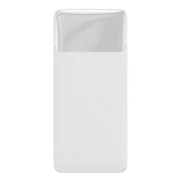 Powerbank mit Display Baseus Bipow 10000mAh 15W weiß (Overseas Edition) USB-A - Micro USB Kabel 0,25m weiß (PPBD050002)