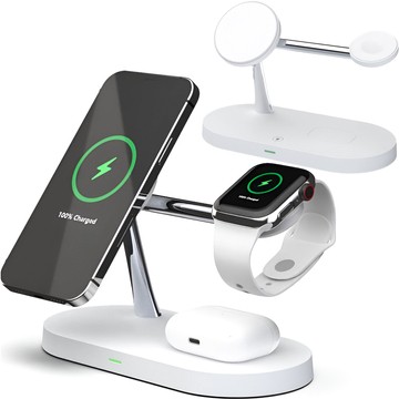 Qi MagSafe 3in1 Induktionsladegerät für iPhone / AirPods / Watch White