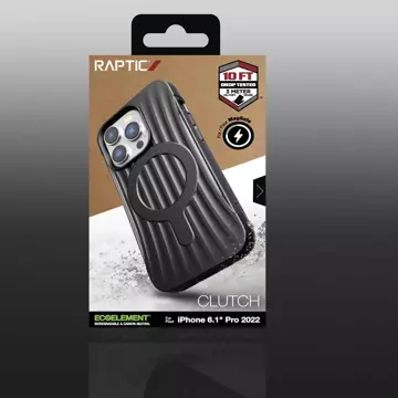 Raptic Clutch Built Case iPhone 14 Pro mit MagSafe Rückseite schwarz